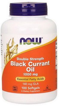 Олія чорної смородини NOW Black Currant Oil 1000 mg double strength 100 гельових капсул 19023 фото