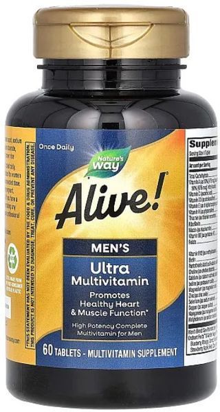 Витамины для мужчин Nature's Way Alive! Men's Ultra Multivitamin 60 tab 20499 фото