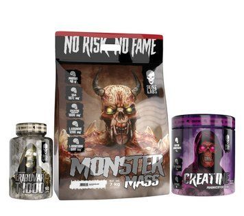 Подарочный набор от Skull Labs Гейнер Monster Mass + Креатин Creatine + Бустер тестостерона Tribuvar T 1000 22531 фото