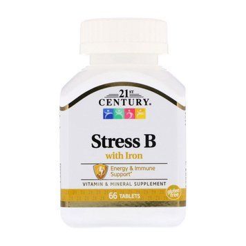 Витамины 21st Century Stress B with Iron 66 таб 11551 фото