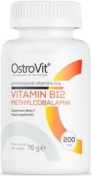 Вітамін В12 OstroVit Vitamin B-12 methylcobalamin 200 таб 20552 фото