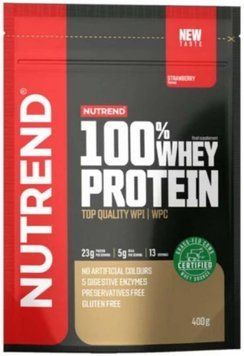 Протеїн сиворотковий Nutrend 100% Whey Protein 400 g полуниця 21298-02 фото