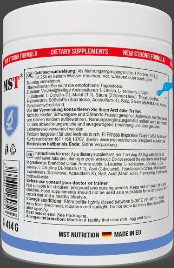 ВСАА MST BCAA Essential Proffesional 414г голубая малина 22015-03 фото