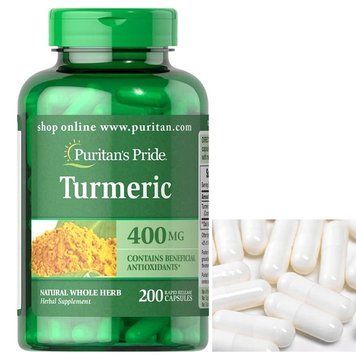 Екстракт куркуміна Puritan's Pride Turmeric 400 mg 200 caps 21573 фото