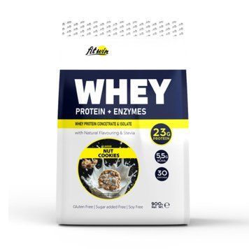 Сироватковий протеїн FitWin Whey Protein + Enzymes 900 г Горіхове печиво 3173985110 фото