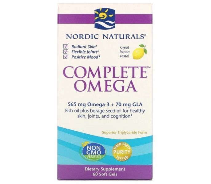 Жирні кислоти Omega 3-6-9 Nordic Naturals Complete Omega 60 гел капс лимон 18998 фото