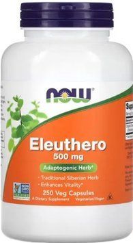 Корень элеутерококка NOW Foods Eleuthero 500 mg 250 капс 20099 фото