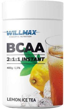 Амінокислоти BCAA Товарwillmax BCAA 2:1:1 Instant 400 г лимоний чай 10563 фото