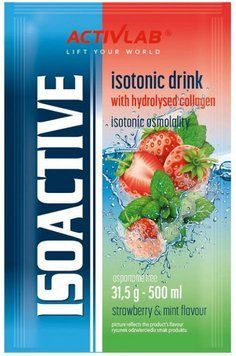 Ізотонік з електролітами для тренувань та активного способу життя Activlab Isoactive Isotonic Drink 31,5 гр полуниця-ментол 3197439877 фото