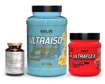 Набор от Evolite Nutrition Протеин Ultra Iso 2кг+ Для суставов и связок Ultra Flex + Мультивитамины Daily Dose 22532 фото