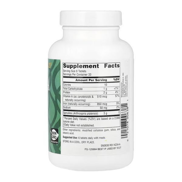 Cпирулина Source Naturals Spirulina 500 mg 200 таб 2976277973 фото