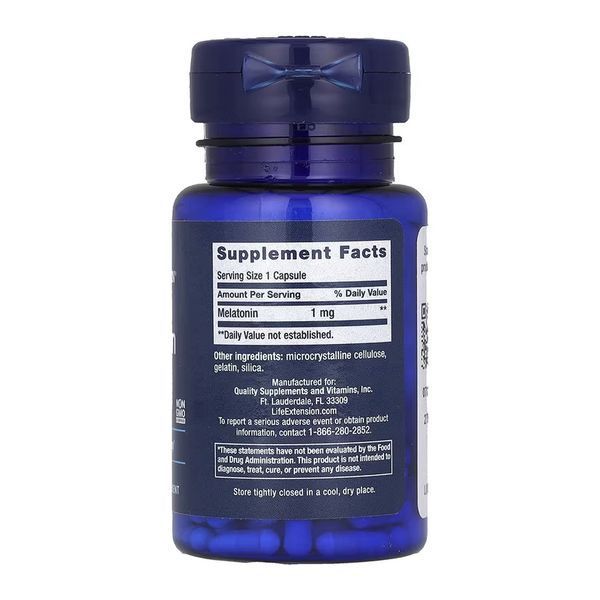 Мелатонін Life Extension Melatonin 1 мг, 60 капсул 3173985759 фото