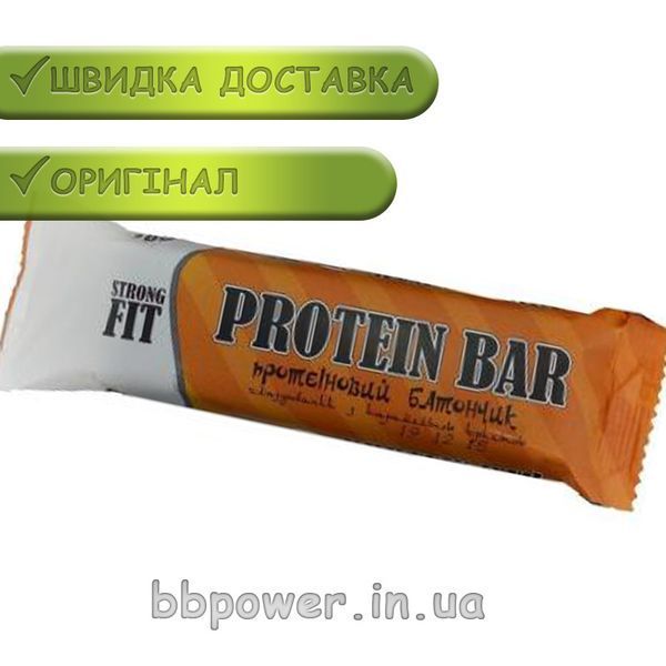 Батончик Strong FIT Protein Bar 60 г с карамельной крошкой 6792 фото