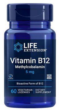 Витаміни B-12 метилкобаламін Life Extension Vitamin B-12 methylcobalamin 5 mg 60 капсул 22814 фото