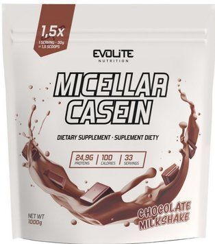 Казеиновый протеин Evolite Nutrition Micellar Casein 1 kg шоколадный молочный коктель 23575-02 фото