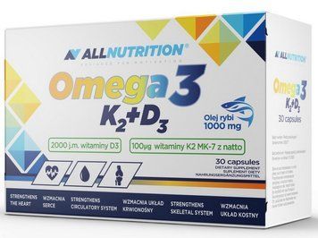 Витамин Д3+К2 с Жирними кислотами All Nutrition Omega 3 K2 D3 30 капсул 7902 фото
