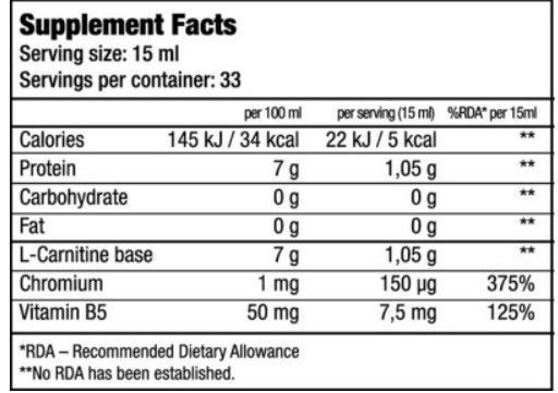 L карнітин для сушіння BioTech L-Carnitine 35 000 Chrome 500 мл апельсин 1261-03 фото