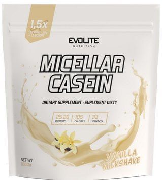 Мицелярный казеин Evolite Nutrition Micellar Casein 1 kg ванильно-молочный коктель 23575-03 фото