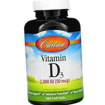 Вітамін Д3 Carlson Labs Vitamin D3 2000 IU 360 капсул 20727 фото