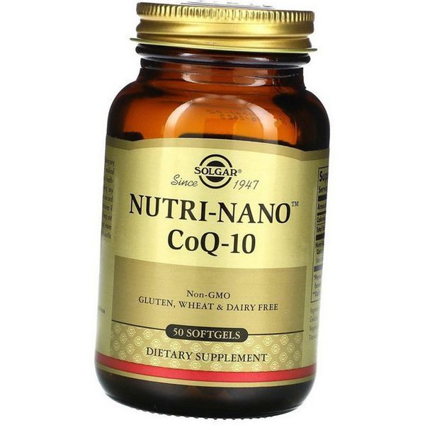 Коэнзим Q10 (Убихинон) Солгар Solgar Nutri-Nano CoQ-10 50 капсул 20687 фото