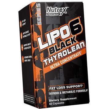 Жироспалювач для зниження ваги Nutrex Lipo 6 Black Thyrolean Ultra Concentrate 60 капсул 21191 фото