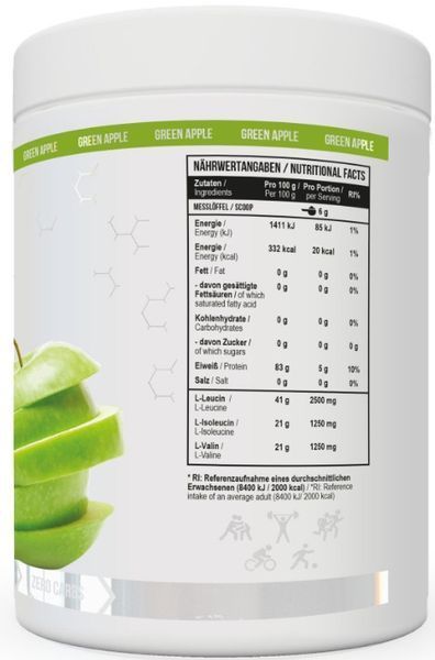 BCAA амінокислоти MST BCAA zero 540 грам Зелене яблуко 18274-02 фото