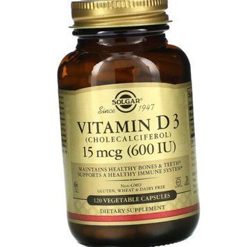 Вітамін Д3 Solgar Vitamin D3 600 IU 120 капсул Холекальциферол 11058 фото