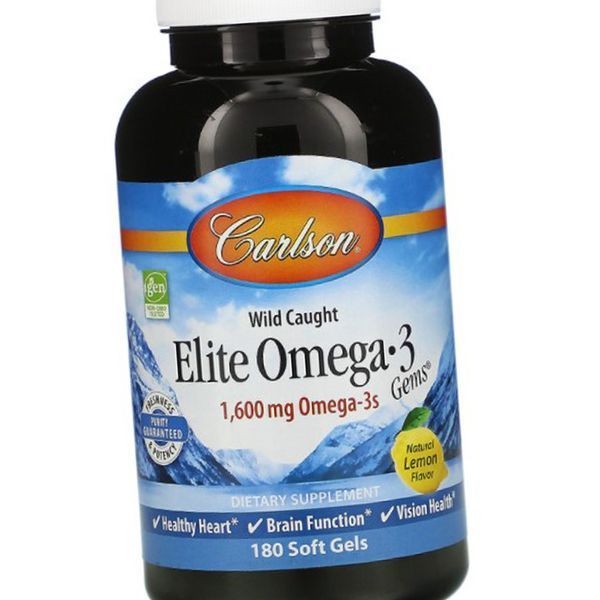 Омега 3 Carlson Labs Elite Omega 3 1,600 mg 180 гельових капсул 19093 фото
