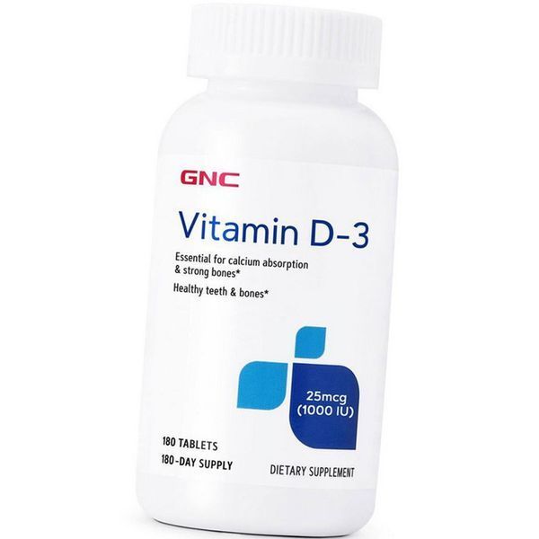 Витамин Д 1000 GNC Vitamin D-3 1000 IU 180 таблеток 19291 фото