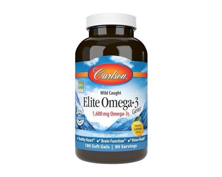 Омега 3 Carlson Labs Elite Omega 3 1,600 mg 180 гельових капсул 19093 фото