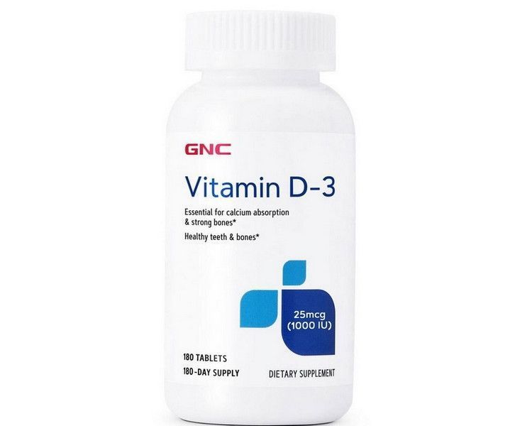 Витамин Д 1000 GNC Vitamin D-3 1000 IU 180 таблеток 19291 фото
