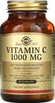 Натуральний вітамін С Solgar Vitamin C 1000 mg 90 таблеток 11203 фото