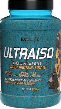 Сироватковий Протеїн Ізолят Evolite Nutrition Ultra Iso 900г шоколад з арахісом 22155 фото