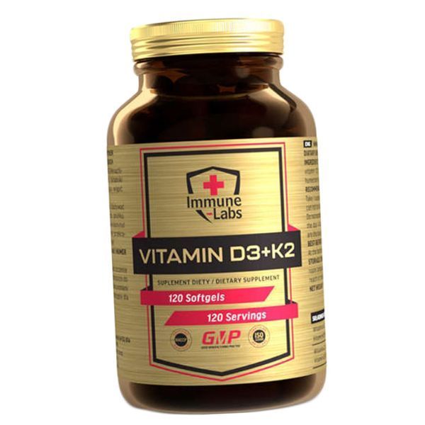 Витамин Д3 К2 Immune Labs Vitamin D3+K2 120 sgels 22366 фото