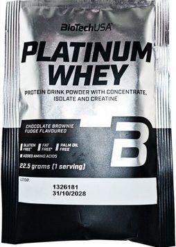 Концентрат сывороточного протеина для мужчин и женщин BioTech Platinum Whey 22,5 g печенье с кремом 3028839737 фото