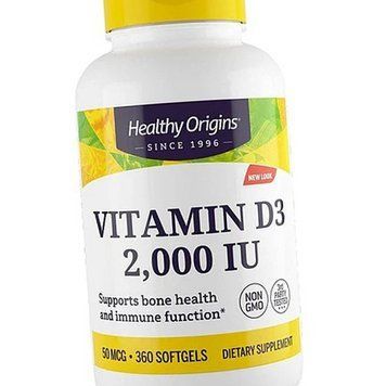 Вітамін Д3 Healthy Origins Vitamin D3 2000 IU 360 гельових капсул 11354 фото