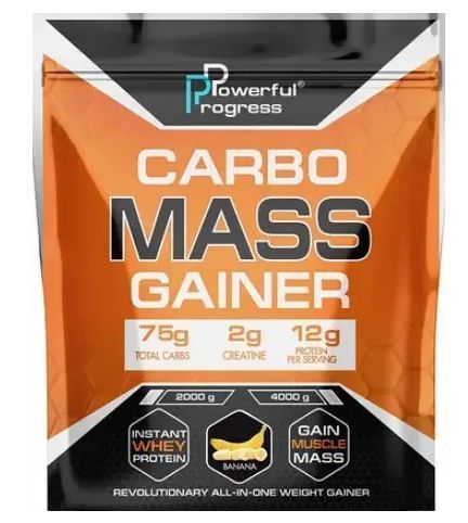 Гейнер Powerful Progress Carbo Mass Gainer 4 кг клубника 18158 фото