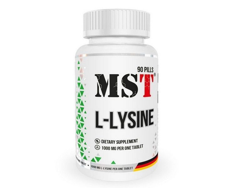Л-лизин аминокислота MST L-Lysine 1000 mg 90 таблеток 19447 фото