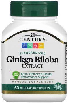 Листя Гінко Білоба 21st Century Ginkgo Biloba Extract 60 вег капс 3108184070 фото