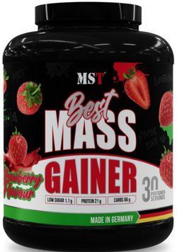 Висококалорійні гейнери MST Best Mass Gainer 3 кг полуниця 22143-04 фото