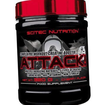 Предтрен Scitec Attack 2.0 320 г вишня 2244 фото