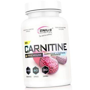 Л-карнитин Genius Nutrition Carnitine premium 60 капсул Мощный жиросжигатель для быстрого снижения веса 19418 фото