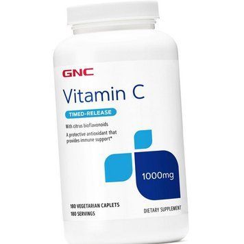 GNC Vitamin C 1000 mg timed-release 180 veg caplets 19283 фото