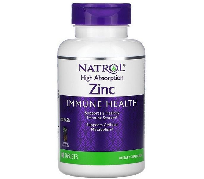Цинк хелатный Natrol Zinc immune health 60 таблеток ананас 18985 фото