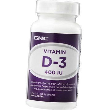 Вітамін Д GNC Vitamin D-3 400 iu 100 таблеток 19286 фото