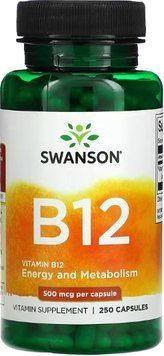 Вітамін В12 Swanson Vitamin B12 500 mcg 250caps 2956564914 фото