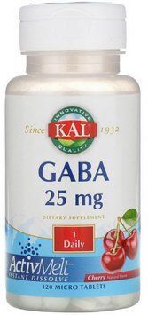 Габа (гама-аміномасляна кислота) KAL GABA 25 mg 120 таблеток вишня 20504 фото