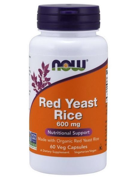 Червоний дріжджовий рис Now Red Yeast Rice 600 mg 60 veg caps 20118 фото
