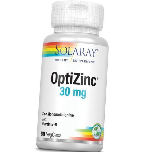 Цинк Solaray OptiZinc 30 mg 60 капс 19367 фото
