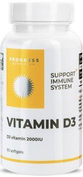 Вітамін Д Progress Nutrition Vitamin D3 2000IU 90 sgels 23214 фото